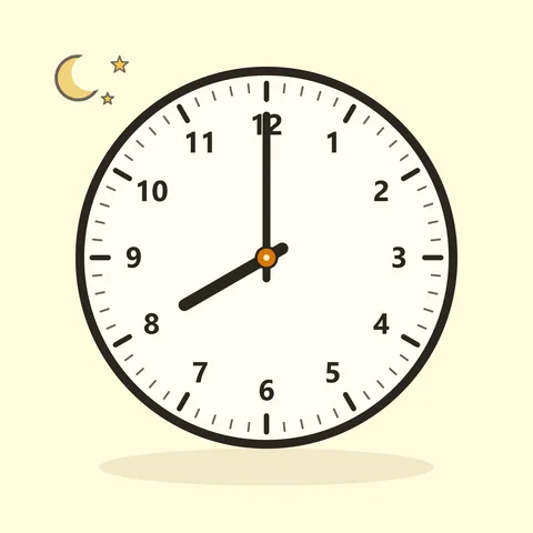 eight p.m.