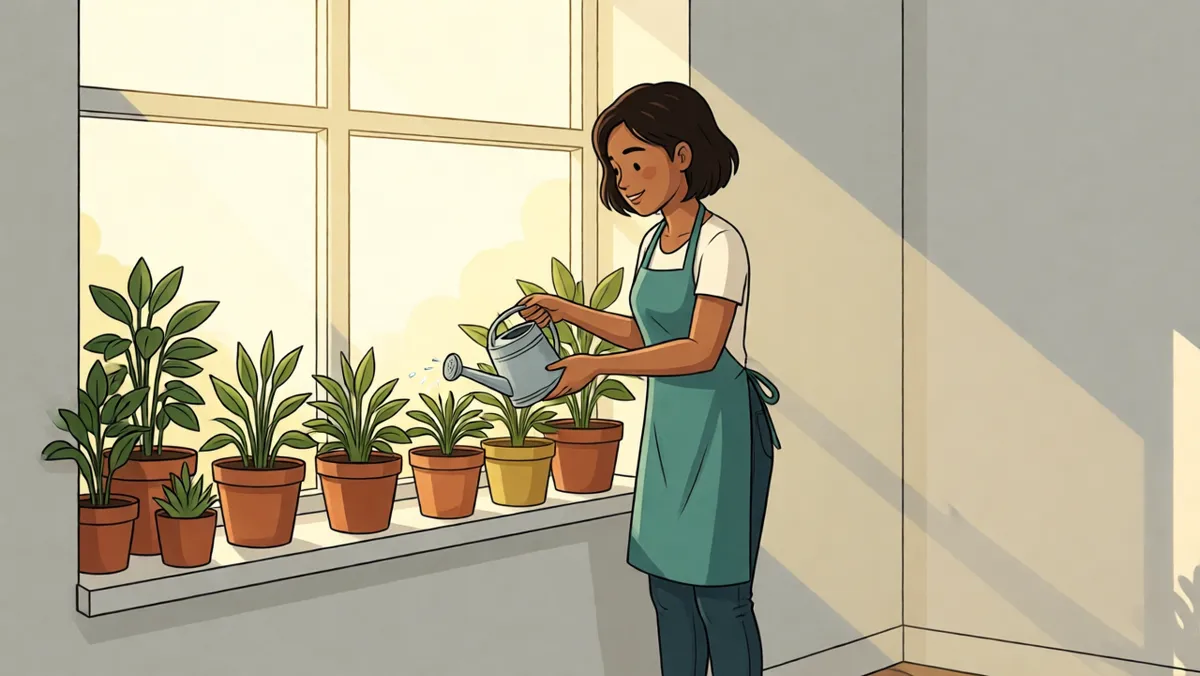 Watering the plants