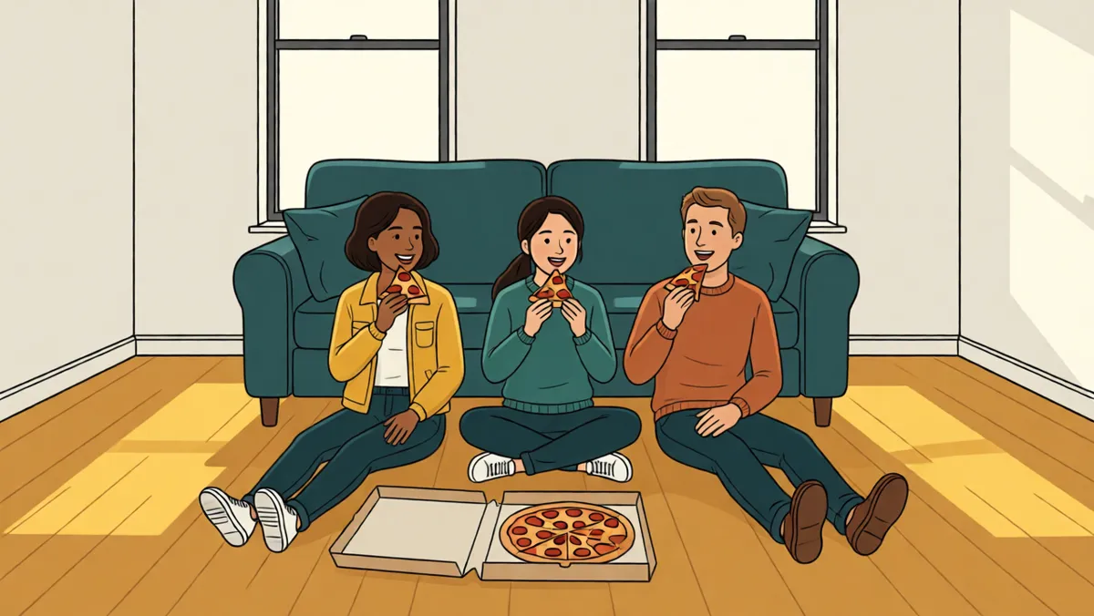 Pizza on the floor