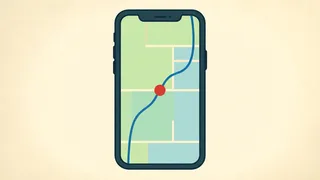 the map on his phone