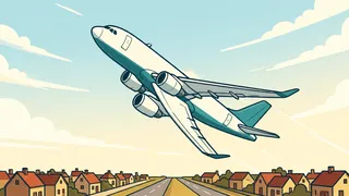 takes off