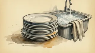 washed dishes