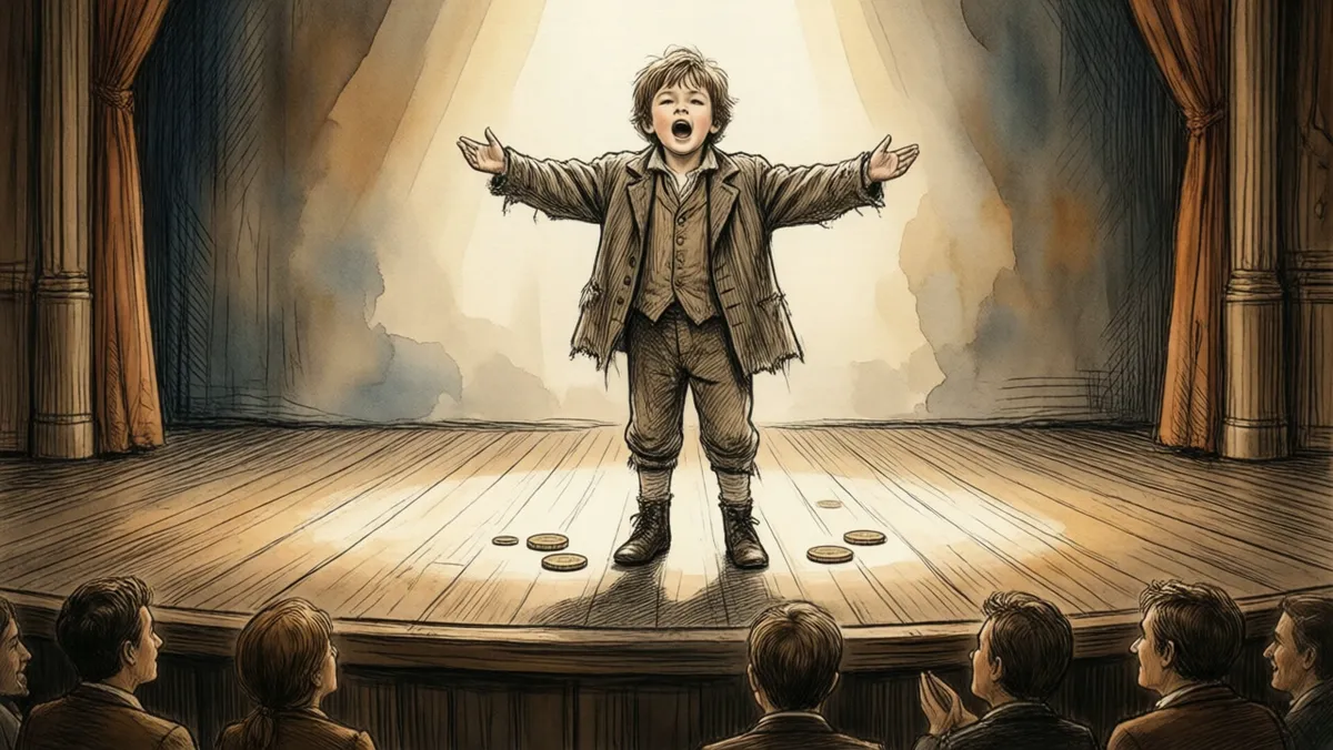The boy on stage