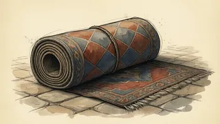 a rolled carpet