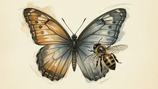 butterfly and bee