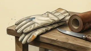 gloves and leather