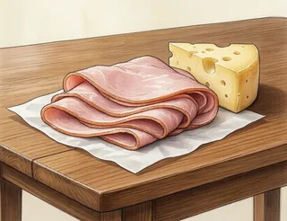 half a pound · sliced thin