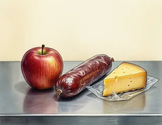 meat, fruit, seeds