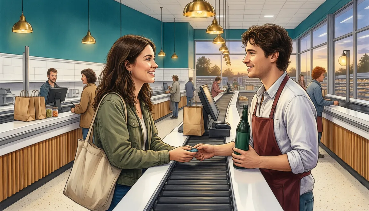 The checkout — Can I see your ID?