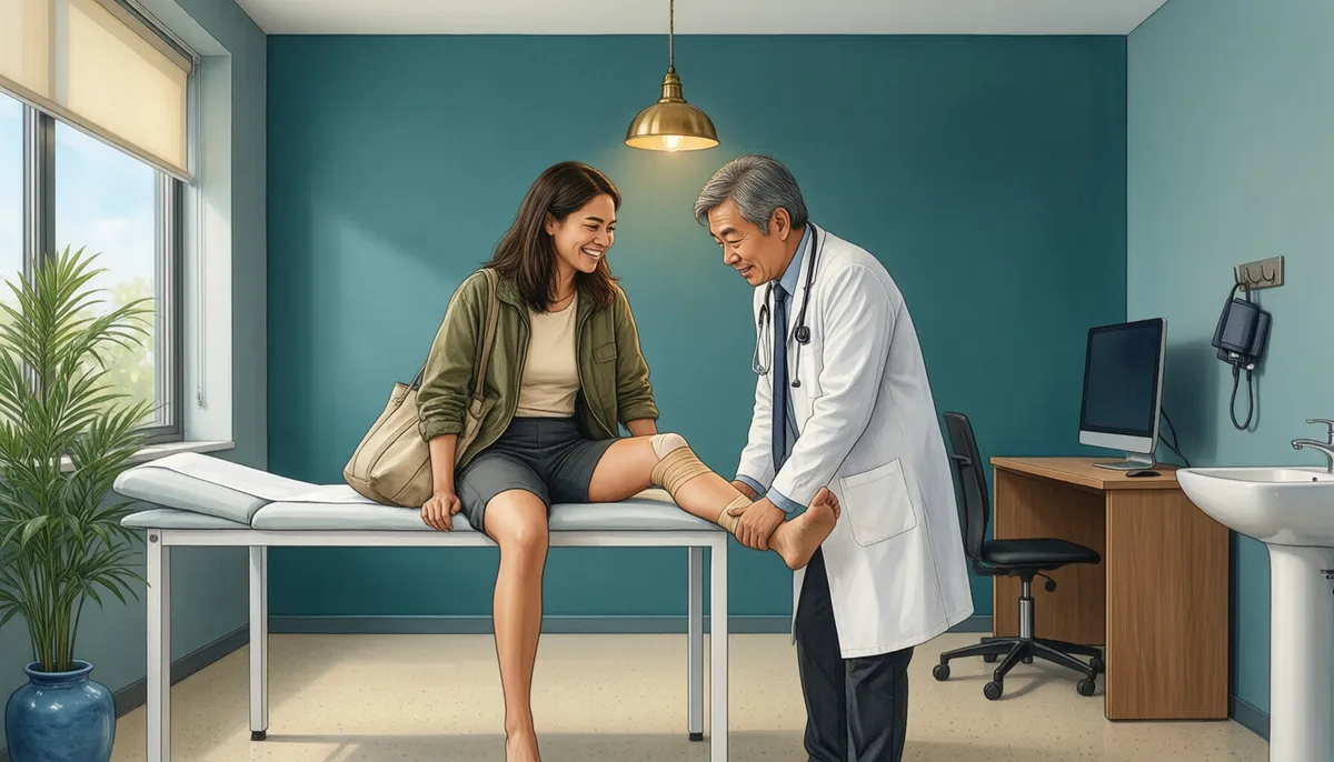 The exam — I hurt my knee