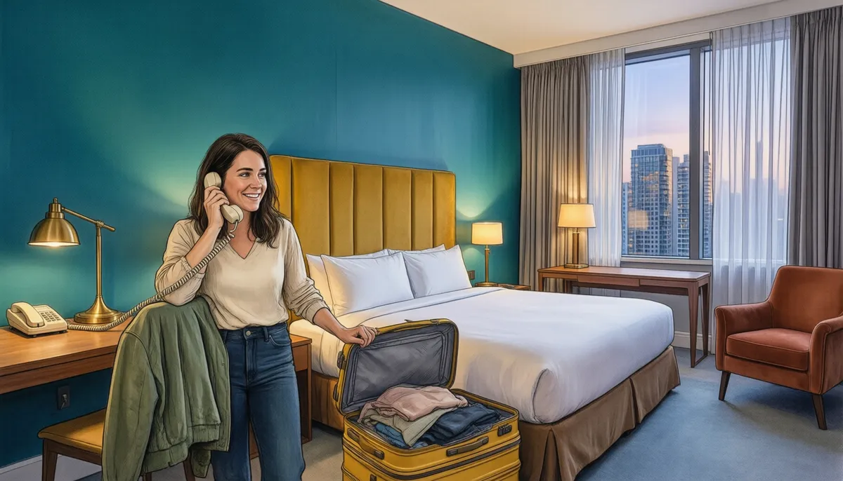 Calling the front desk — Extra pillows and a wake-up call