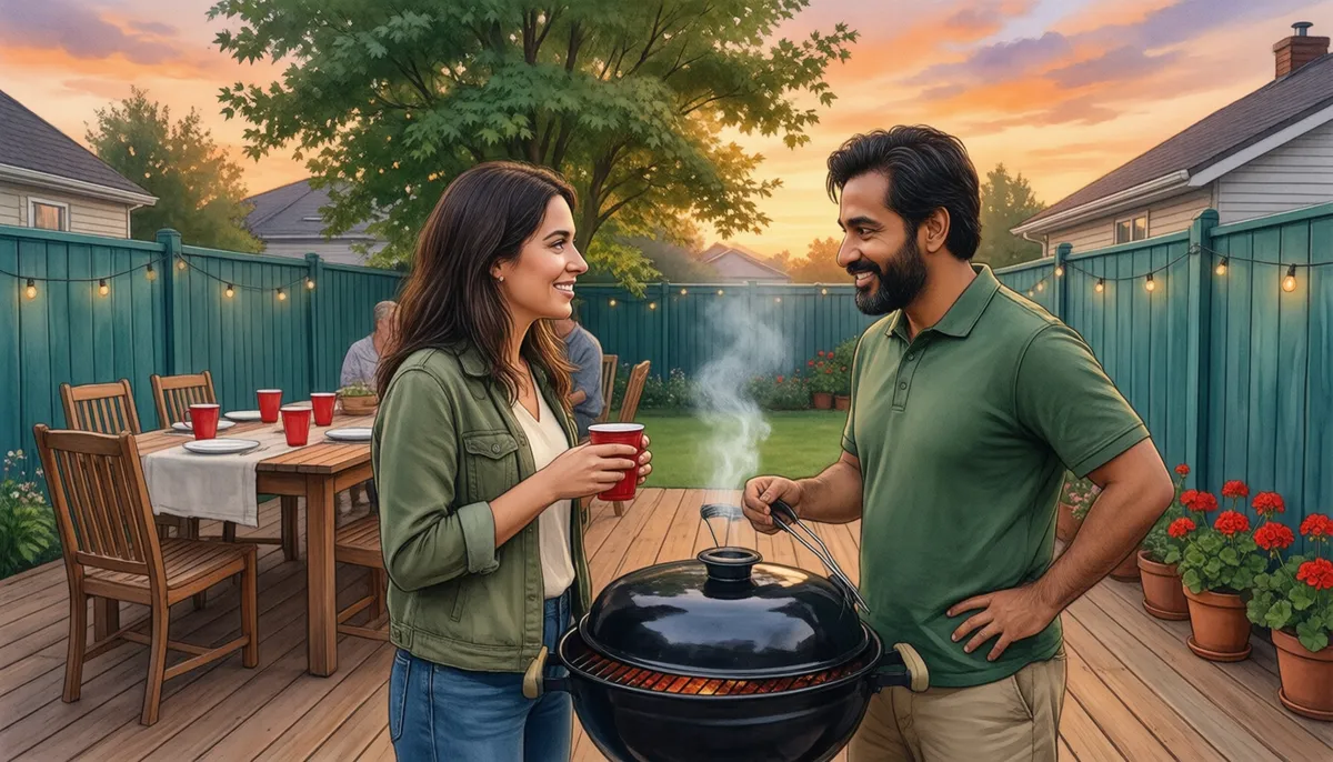 The barbecue — Where are you from originally?