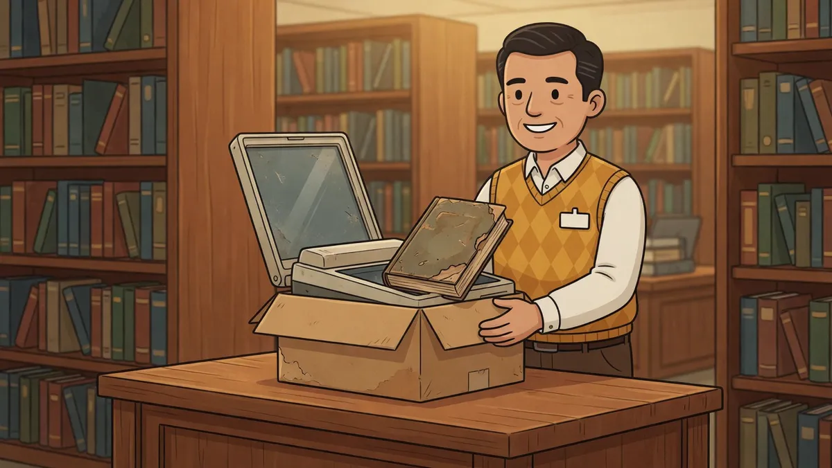 A small box, an old scanner