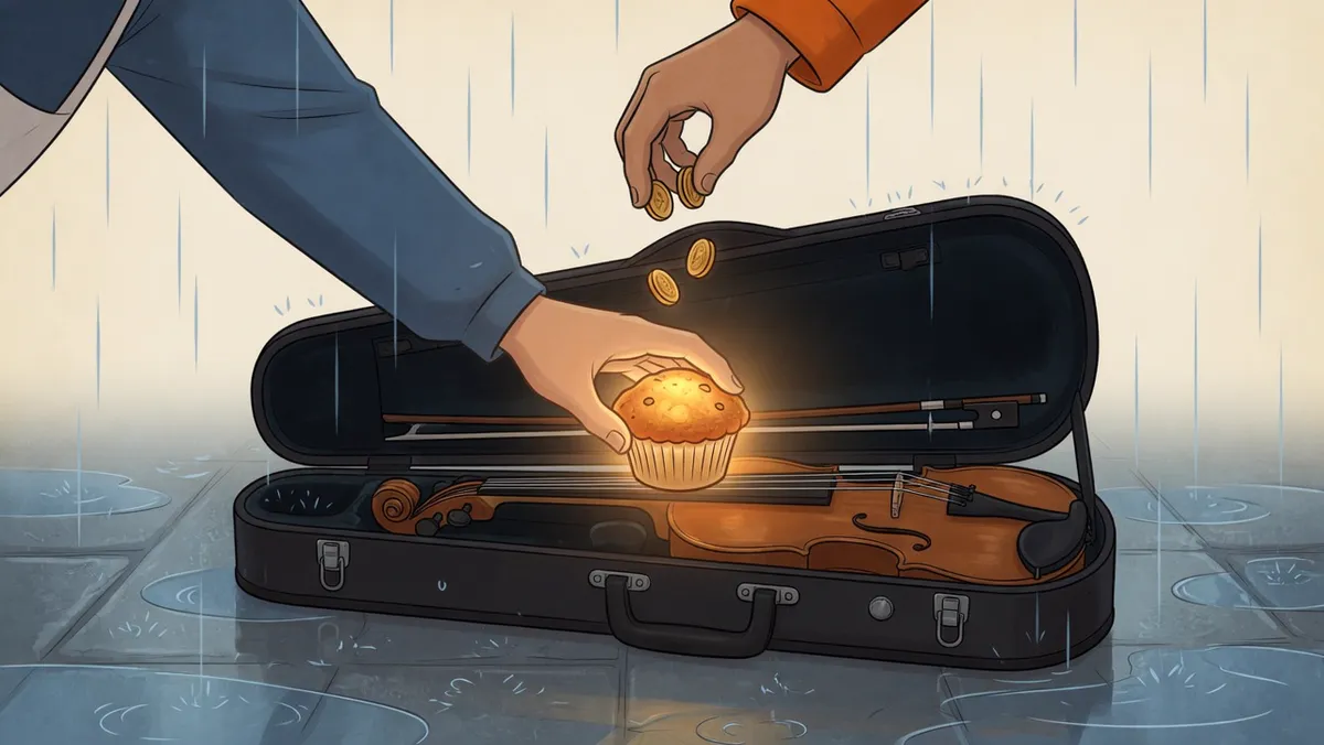 A muffin in the violin case